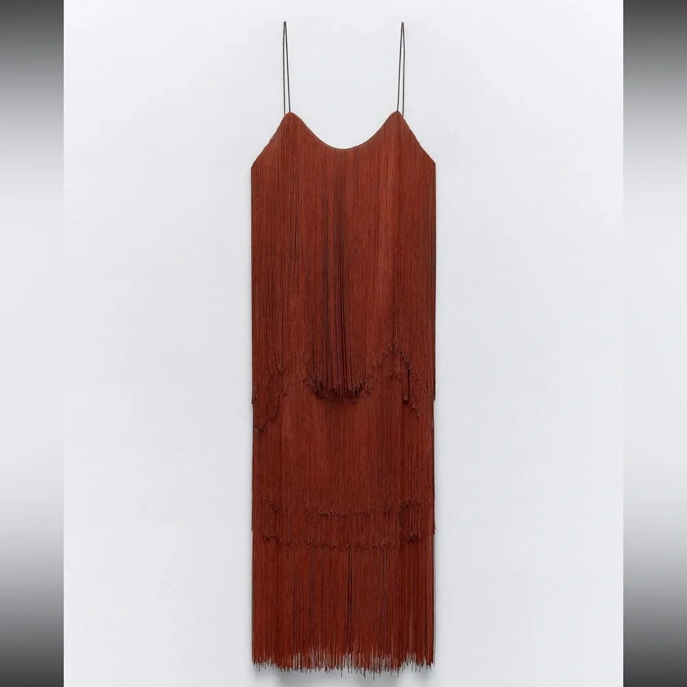 Zara strappy fringed dress 2712/835 286/019 - Picture 4 of 12